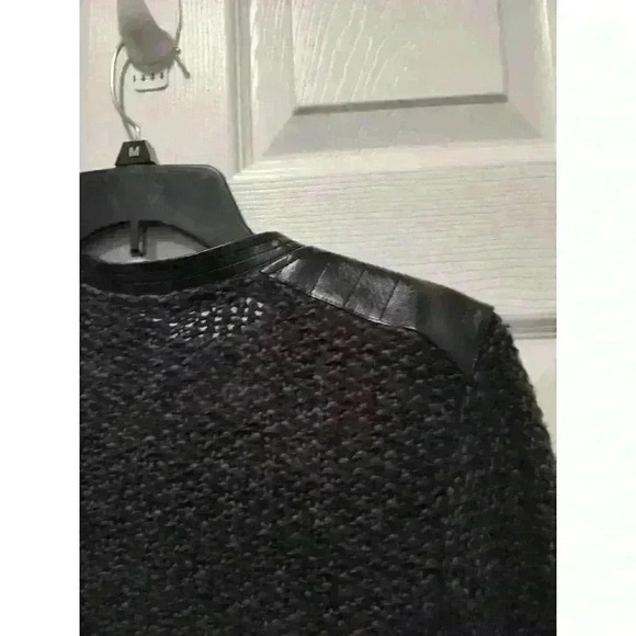 Trouve Sweater Moto Jacket Faux Leather Size LARGE - Picture 9 of 12